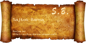 Sajtos Barna névjegykártya