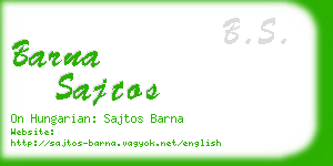 barna sajtos business card